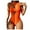 Orange, variant on Women Swimwear Hollow Solid Color Halter Strap Sleeveless Monokini Swimsuit Cozy Hawaii Summer Tropical Brazilian Beachwear