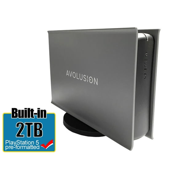 Avolusion PRO-5X Series 2TB USB 3.0 External Gaming Hard Drive for PS5 Game Console (Grey) - 2 Year Warranty