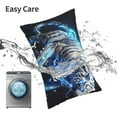 thumbnail image 5 of KLL Futuristic Blue Light White Tiger Pillow Covers Envelope Closure,Super Soft and Cozy Fuzzy Fleece Pillow Case Cover (No pillow core）, 5 of 5