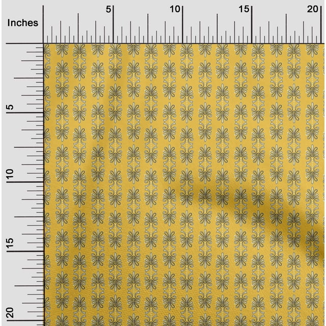 oneOone Cotton Flex Fabric Dot & Floral Block Printed Craft Fabric BTY 40 Inch Wide