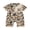 Khaki, variant on Baby Boy Summer Romper Casual Stylish Camouflage Duck/Deer Head Pattern Half Zip Up Short Sleeve Jumpsuit