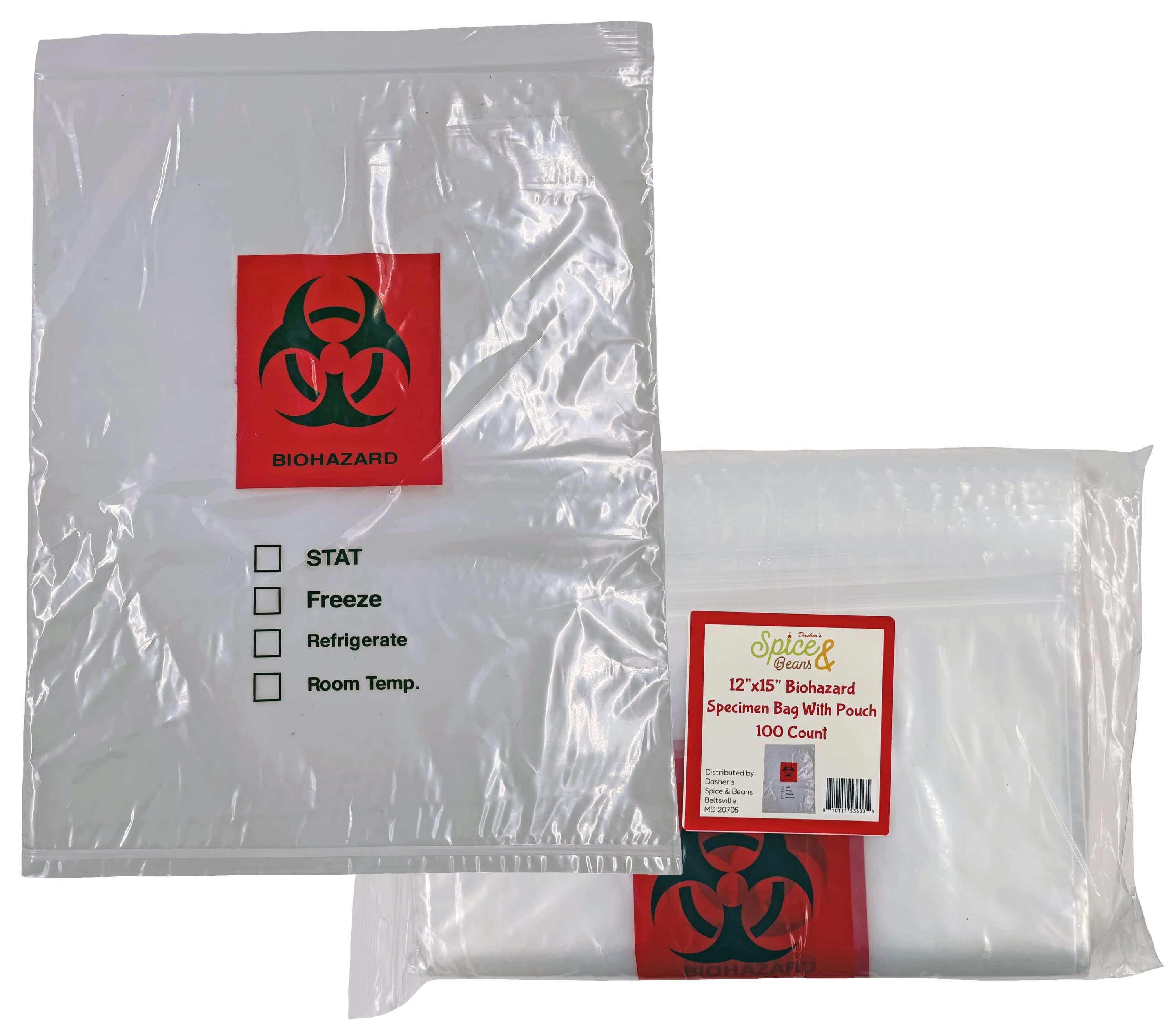 Medline Zip-Style Biohazard Specimen Bags 9