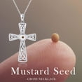 thumbnail image 2 of Midir&Etain Mustard Seed Cross Necklace 925 Sterling Silver Faith Hope Love Pendant Necklace Inspirational Religious Necklace Christian Jewelry Gift for Women, 2 of 7