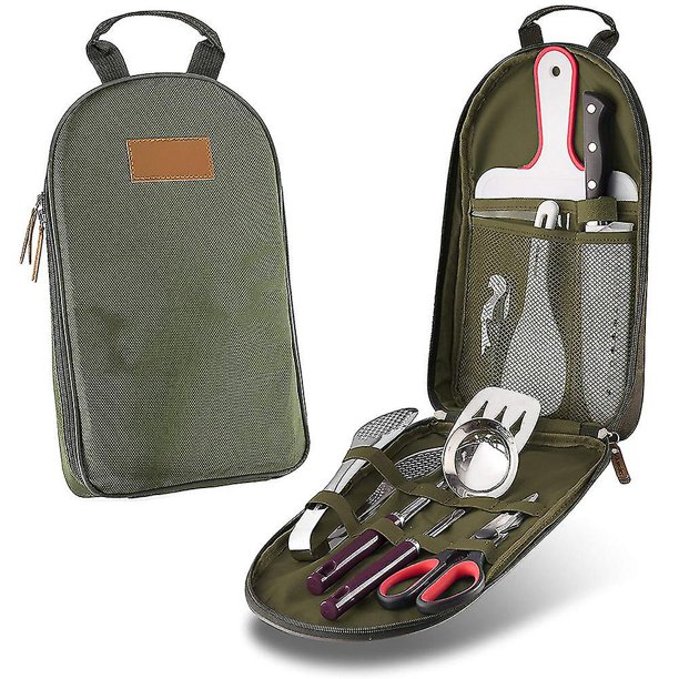 Juego de accesorios de viaje, organizador de utensilios de cocina, utensilios de cocina para acampar, 8 Uds.