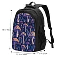 thumbnail image 5 of Honeii Floral Hippie Mushrooms for Travel Laptop Backpack, Business Laptops Backpack with USB Charging Port, College High School Computer Bag for Men Women, 5 of 7