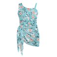 thumbnail image 6 of Tutolipy Aqua Floral Girl's One Piece Swimsuits, Quick Dry Adjustable Strap Girls Swimsuit for Vacation 11-12 Years Old, 6 of 10