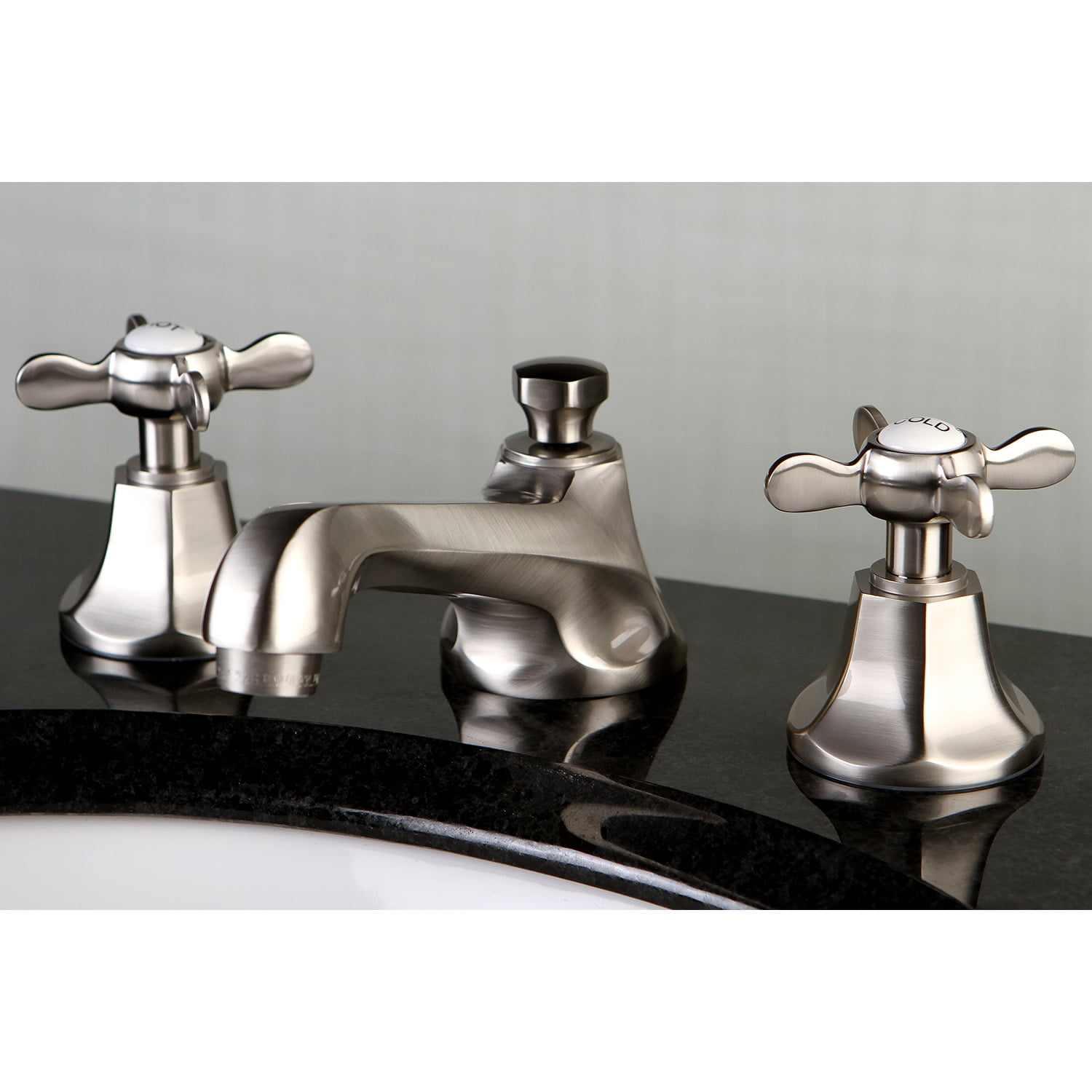 Kingston Brass Widespread Bathroom Faucets In Brushed Nickel Finish KS4468BEX
