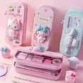 thumbnail image 2 of Sanrio Hello Kitty 3D Decompression Stationery Box Kuromi Cinnamoroll Anime Character Cartoon Pencil Bag Student Stationery Gift, 2 of 21