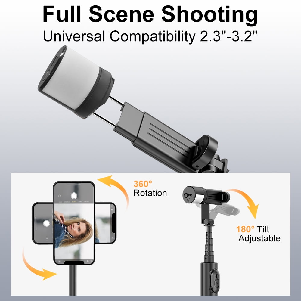 Selfie Stick Tripod for iPhone with Light, 360 Rotation 30" Phone Camera Tripod Stand with Remote for Content Creator Vlog Live Stream Video Recording