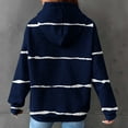 thumbnail image 6 of IROINNID Hoodie for Women Stripe Long Sleeve Drawstring Hoodie Casual Waffle Pullover Tops,Navy, 6 of 6