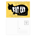 thumbnail image 1 of Black Animal Cat Outline Natural Postcard Set Birthday Mailing Thanks Greeting Card, 1 of 3
