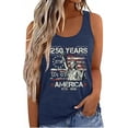thumbnail image 2 of Stralyhd July 4th Celebration Women's Tank Tops American Flag Shirt 250th Anniversary Usa Flag Tank Tops Sleeveless Scoop Neck 1776-2026 Shirts Navy S, 2 of 7