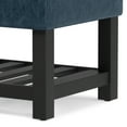 thumbnail image 4 of Cosmopolitan 44 inch Wide Transitional Rectangle Storage Ottoman Bench with Open Bottom in Denim Blue Faux Leather, 4 of 12