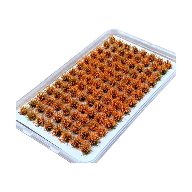 Racimos de flores en miniatura, matas de hierba, modelos de grupos de vegetación floral para escenografía Naranja