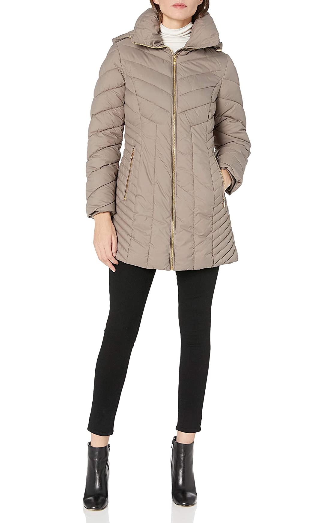 anne klein full length down coat