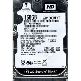 WD2500BVVT-28A26Y1 DCM: HEMTJHB WXJ1A Western Digital 250GB