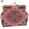 thumbnail image 2 of Buckle Coin Purse Boho Kiss-lock Fake Leather Change Pouch Clasp Closure Wallet, 2 of 10