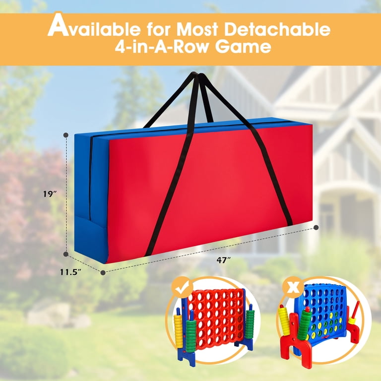 UNICOO Giant 4 In A Row Game With Basketball Hoop & Ring Toss – Outdoor Yard Game For Parties