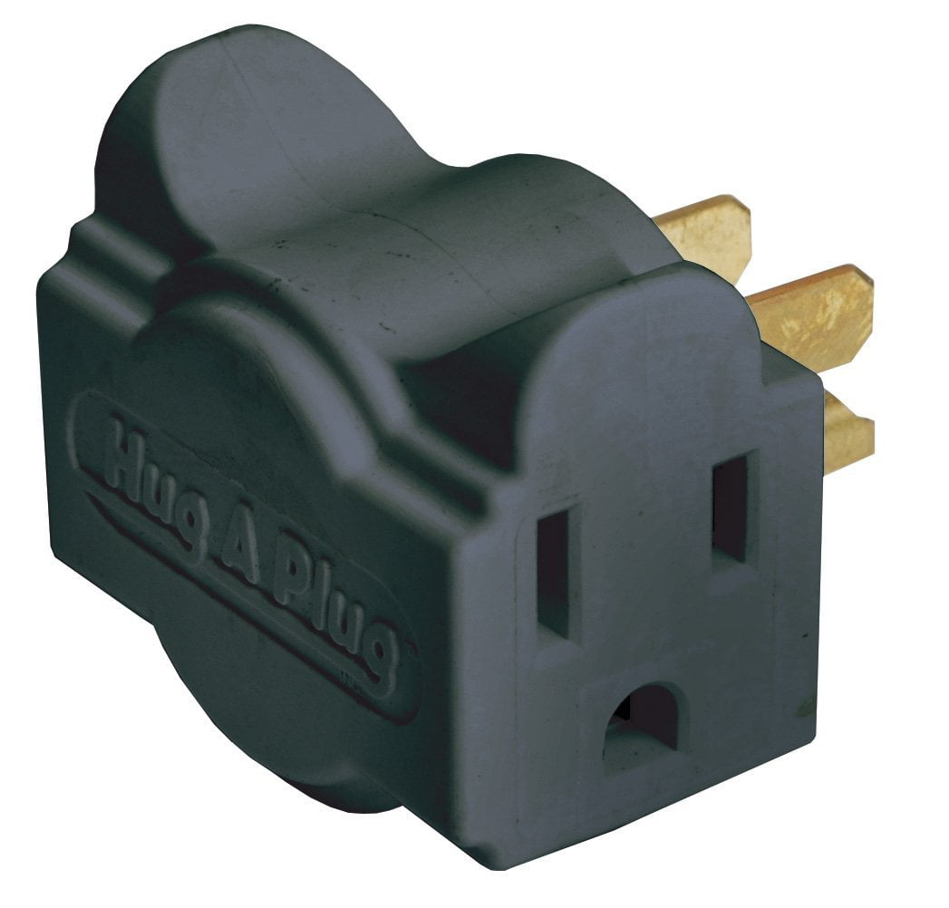 Black Hug-A-Plug Dual Outlet Wall Adapter Plug New 