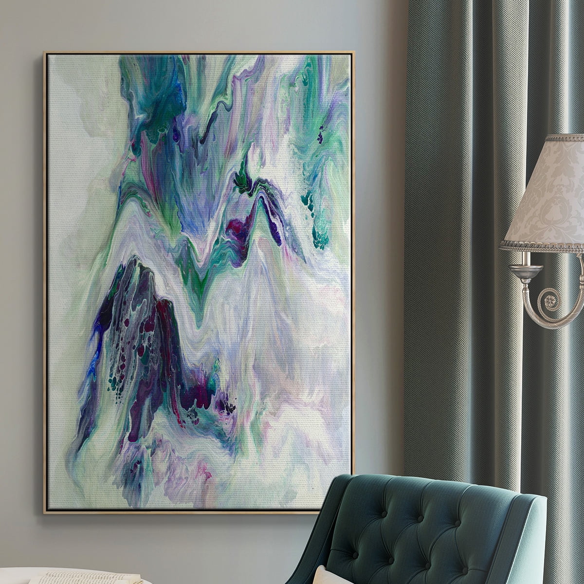 Wild River Framed Premium Gallery Wrapped Canvas - Ready to Hang - 27 x 41 - Natural Wood Floating Frame