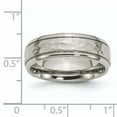 thumbnail image 2 of Beautiful Titanium 7mm Grooved Edge Hammered and Polished Band, 2 of 2