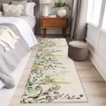thumbnail image 4 of Eucalyptus Leaves 2'x6' Runner Rugs for Hallway Kitchen Bedside Non Slip Washable, Green Summer Botanical Rustic Entryway Rug Runners with Rubber Backing, Long Carpet Runner for Laundry Room, 4 of 8