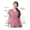 thumbnail image 2 of Adar Pro Heather Modern Athletic Scrub Set For Women - Modern V-Neck Scrub Top & Yoga Jogger Scrub Pants, 2 of 7