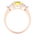 thumbnail image 4 of 2.82 ctw 3 Stone Anniversary Ring for Women | Emerald Cut Natural Citrine | Hyperallergenic Solid 18K Rose Gold, 4 of 5