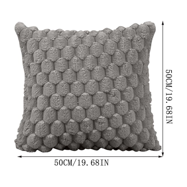 AHMT Weaving Snowflake Velvet Solid Color Pillow, Office Sofa Lumbar Support Pillow, Invisible Zipper Design, Multiple Sizes and Colors to Select(D, 19.68×19.68 inch)