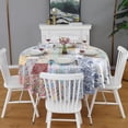 thumbnail image 2 of Pioneer Flower Floral Print Pattern Round Tablecloth 60"x60",Wrinkle Wipeable Table Cloth for Kitchen Dining Room Picnic Patio Party, 2 of 6