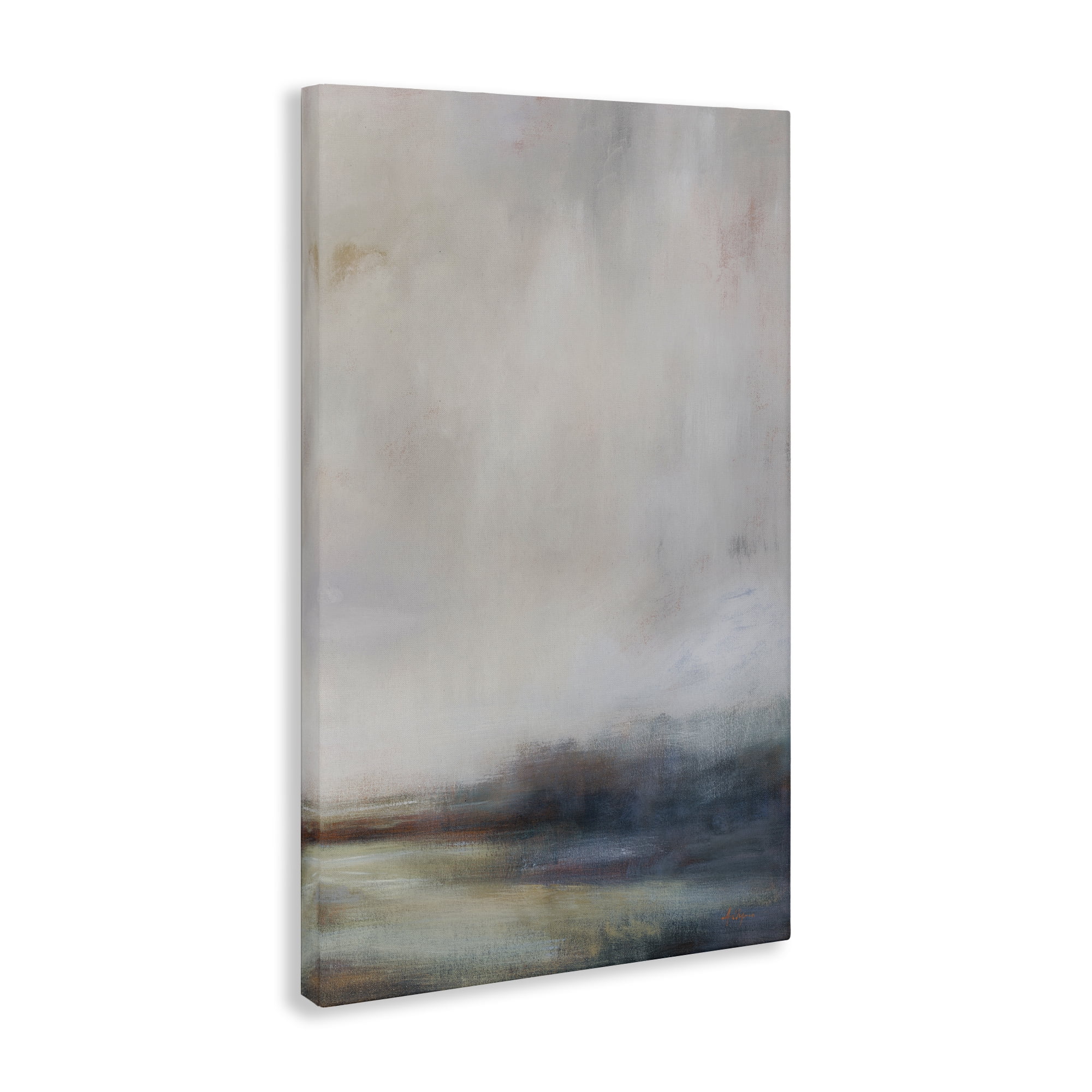 Stupell Industries Misty Grey Landscape Landscape & Nature Painting Wrapped Canvas Art Print Wall Art, 16 x 24