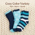 thumbnail image 2 of Colorfut Women's 3-Pairs Cozy Microfiber Anti-Skid Soft Colorful Patterned Fuzzy Crew Socks&nbsp;Slipper (with non-slip silicone grippers) FZ08-B, 2 of 5