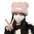 thumbnail image 2 of vnanda Winter Cute Bear Ear Warm Hat Women Plush Earflap Beanie Hat Kids Girls Windproof Skull Cap, 2 of 9