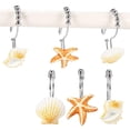 thumbnail image 4 of Inteprter Juego de ganchos colgantes con forma de concha de estrella de mar, juego de ganchos colgantes de acero inoxidable, juego de ganchos dobles para Juegos de accesorios de baño No.1 Inteprter HA025013-01, 4 of 6