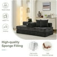 thumbnail image 5 of 78.8" Folding Floor Sofa Bed with Armrest, Chenille Sleeper Couch, No Assembly,Black, 5 of 8