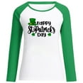 thumbnail image 4 of Lilgiuy Women's Spring Patchwork St. Patrick's Day Printed Long Sleeves Round Neck Casual Tee Tops Blouse Business Wear, 4 of 5