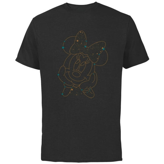 Disney Minnie Mouse Face Constellation - Short Sleeve Cotton T-Shirt for Adults - Customized-Black