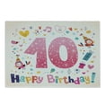 thumbnail image 1 of Number Cutting Board, Happy Birthday 1 Years Anniversary Greeting Party Celebration Doodle Motif, Decorative Tempered Glass Cutting and Serving Board, Small Size, Multicolor, by Ambesonne, 1 of 1