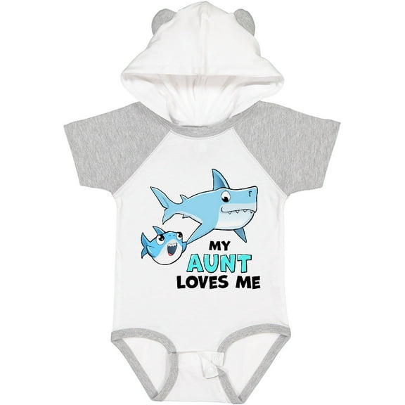 Inktastic My Aunt Loves Me with Cute Sharks Boys or Girls Baby Bodysuit