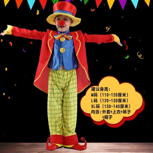 Disfraz de Halloween ropa de payaso divertido traje de rendimiento mágico de Navidad conjunto de disfraces del Día de los niños