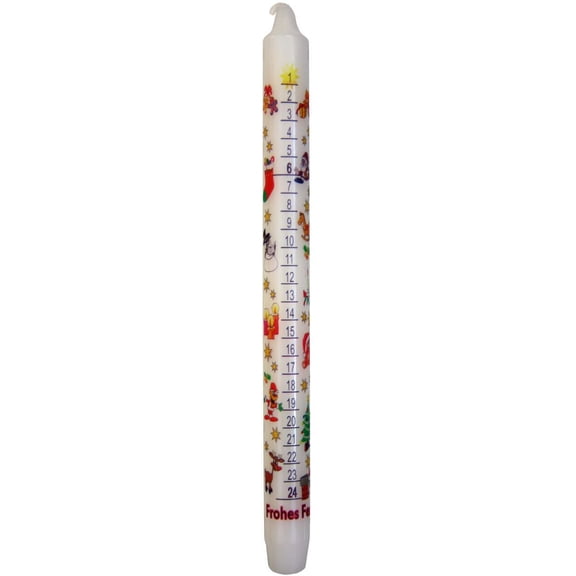 Alexander Taron 12" White and Red Christmas Advent Candle