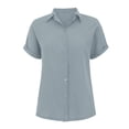 thumbnail image 6 of Women's Cotton Linen Tunic V Neck Short Sleeve Blouse Summer Casual Wear, 6 of 9