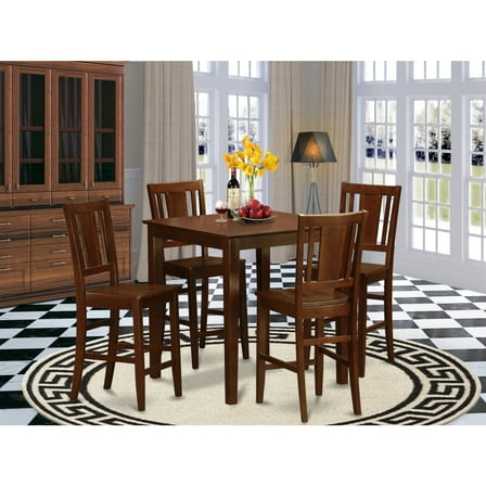 Counter Height Dining Set - Modern Pub Table & Chairs - Square High Table for Kitchens & Dinettes