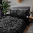 thumbnail image 4 of Vintage Ornate Skull Comforter Set, Dark Academia Aesthetic, Queen/King Size, Gothic Home Bedding, 4 of 5