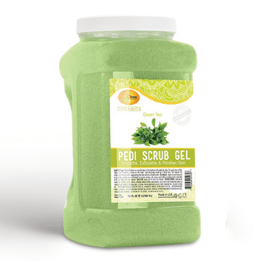 SPA REDI - Exfoliating Scrub Pumice Gel, Green Tea, 128 Oz - Manicure, Pedicure and Body Exfoliator Infused with Hyaluronic Acid, Amino Acids, Panthenol and Comfrey Extract