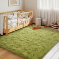 thumbnail image 5 of Janvonne Grass Green Fluffy Rugs for Living Room Bedroom 4x6, Soft Plush Fuzzy Shaggy Rugs for Kids Girls Boys Room Decor, 5 of 8