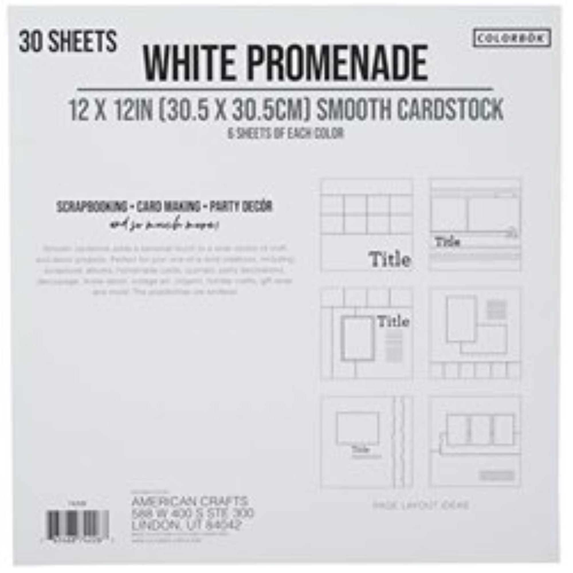 Colorbok Vintage White Smooth Cardstock Paper, 12x12, 121 lb./180 gsm, 30  Sheets 
