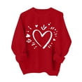 thumbnail image 2 of NexTorq Love Sweatshirt - Women's Valentines Shirts Red Heart Graphic Tops Long Sleeve Crewneck Pullover Sweatshirts Spring Holiday Outfits E9-Red XXXL, 2 of 5