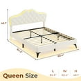 thumbnail image 2 of Amuzer Queen Bed Frame with LED Lights, Morden Upholstered Platform Bed with Adjustable Headboard,White, 2 of 7