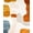 Blue Orange Ivory, Pattern 1, variant on ODIKA Front Abstract Door Arch Contemporary Stripe Bedside Beige Ru Pet Friendly & Kids Safe for Bedroom, Nursery